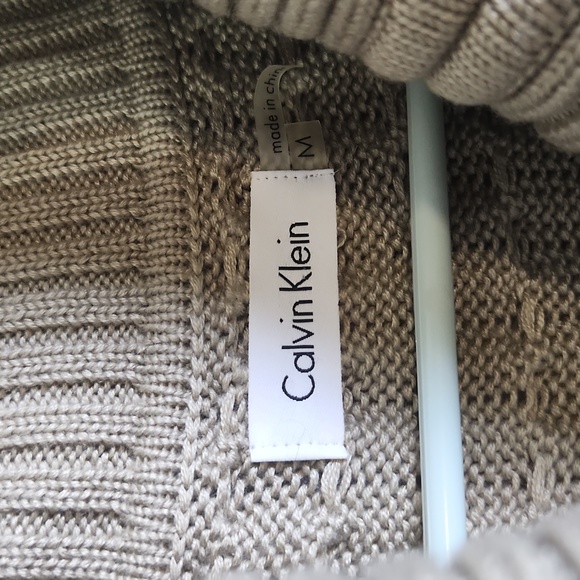 Calvin Klein Khaki Buckled Cowl-Neck Sweater Dress - Picture 5 of 7